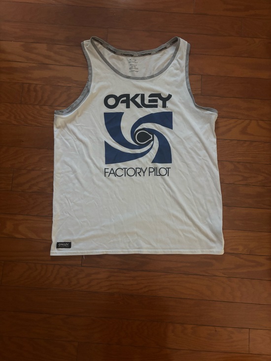 Oakley Other - Oakley White Tank with Gray Trim and Navy Logo